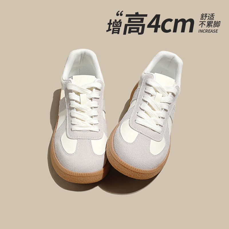休闲德训鞋女2026新款秋季内增高软底舒适平底阿甘鞋小白鞋板鞋子