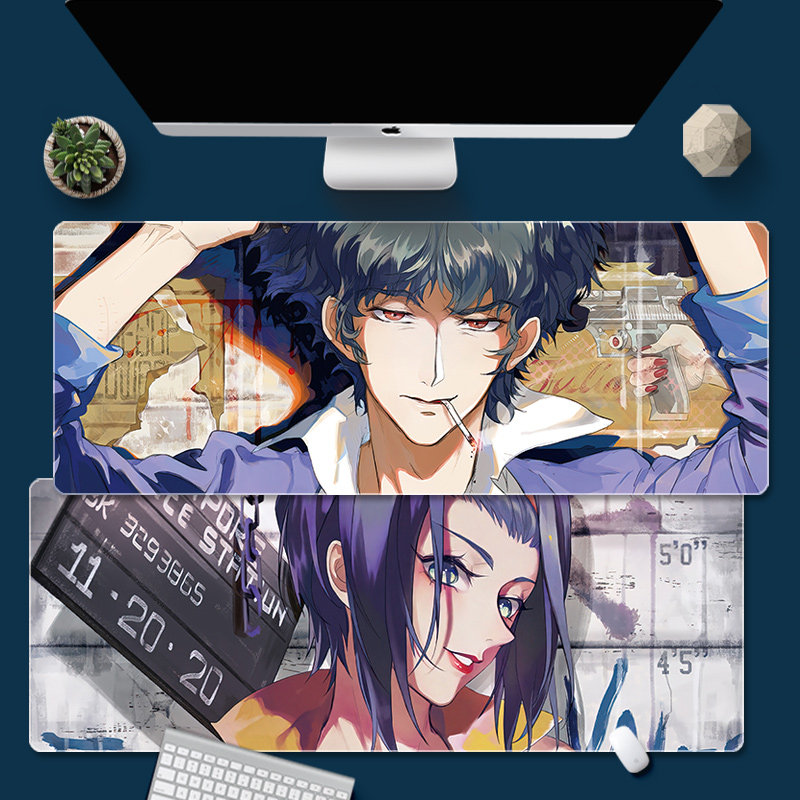 星际牛仔动漫鼠标垫超大号加厚锁边斯派克菲皮皮鲁电脑桌垫键盘垫