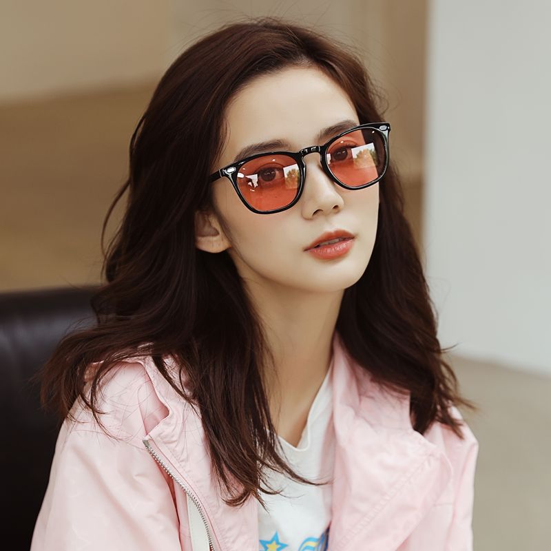 男女新款偏光彩色变色眼镜时尚圆