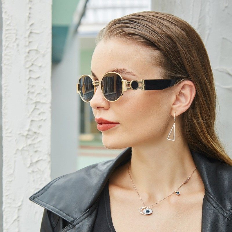 新款欧美墨镜网红太阳眼镜男女太阳镜sunglasses金属丹阳眼镜