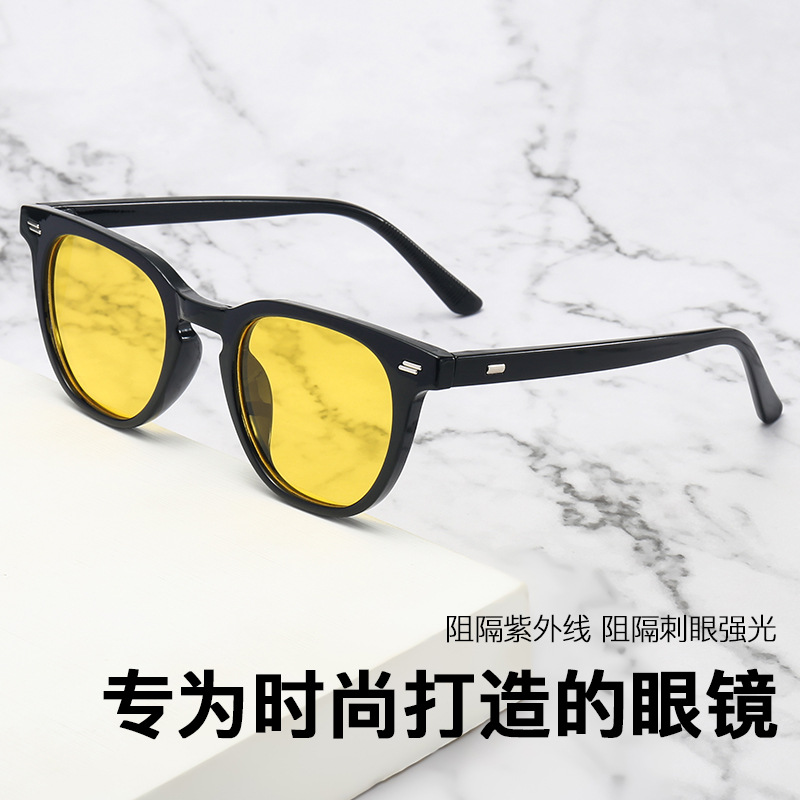 欧美彩色太阳镜女时尚穿搭出行墨镜潮男复古圆形派对搞怪眼镜