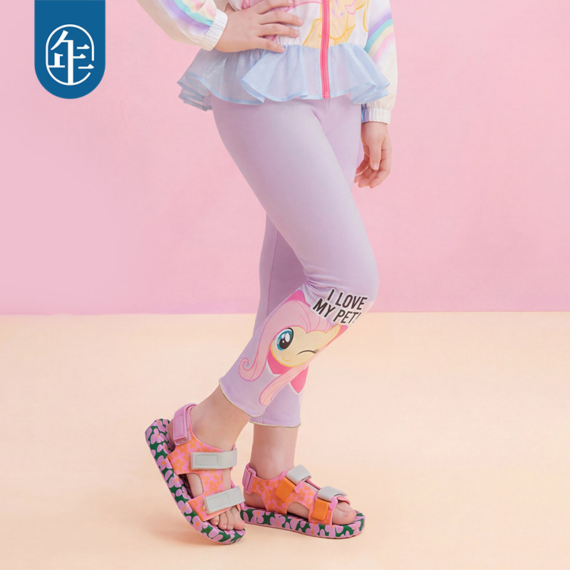 小马宝莉联名年衣童装打底裤夏新款女童卡通可爱修身外穿长裤裤子图片