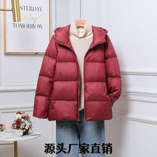 90%白鸭绒加大码 连帽修身 服女商场款 石狮市浪印户外羽绒服轻薄款