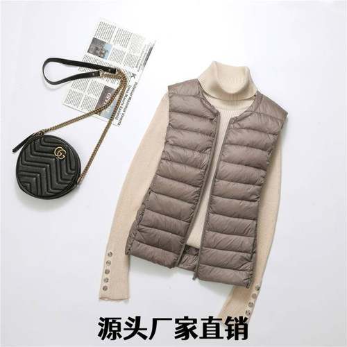 泉州玉牌服饰有限公司白鸭绒胖200斤加肥加大码轻薄服领马甲女背