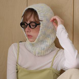 桐庐愿望针织有限公司自制羊毛混纺彩点巴拉克拉法帽女冬季柔软套