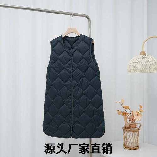 泉州玉牌服饰有限公司新款轻薄马甲女中长款领坎肩内胆保暖厚背心