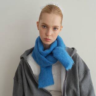 桐庐愿望针织%阿尔帕卡羊驼毛保暖经典纯色针织围巾女冬季毛茸茸