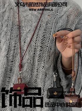 义乌市陌然饰品迷你包小巧皮质零钱包挂脖项链小众设计感耳机包长