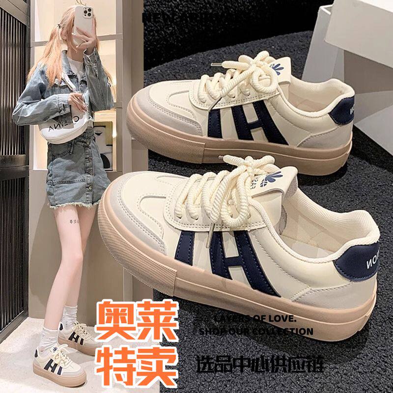台州小皮鞋鞋子女鞋百搭春秋新款厚底薄款透气网红运动鞋爆款德训