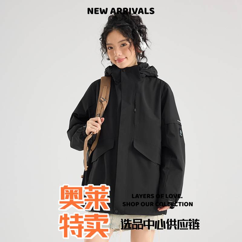 泉州石狮冲锋衣新款户外冲锋衣三合一秋冬运动休闲保暖两件套防风