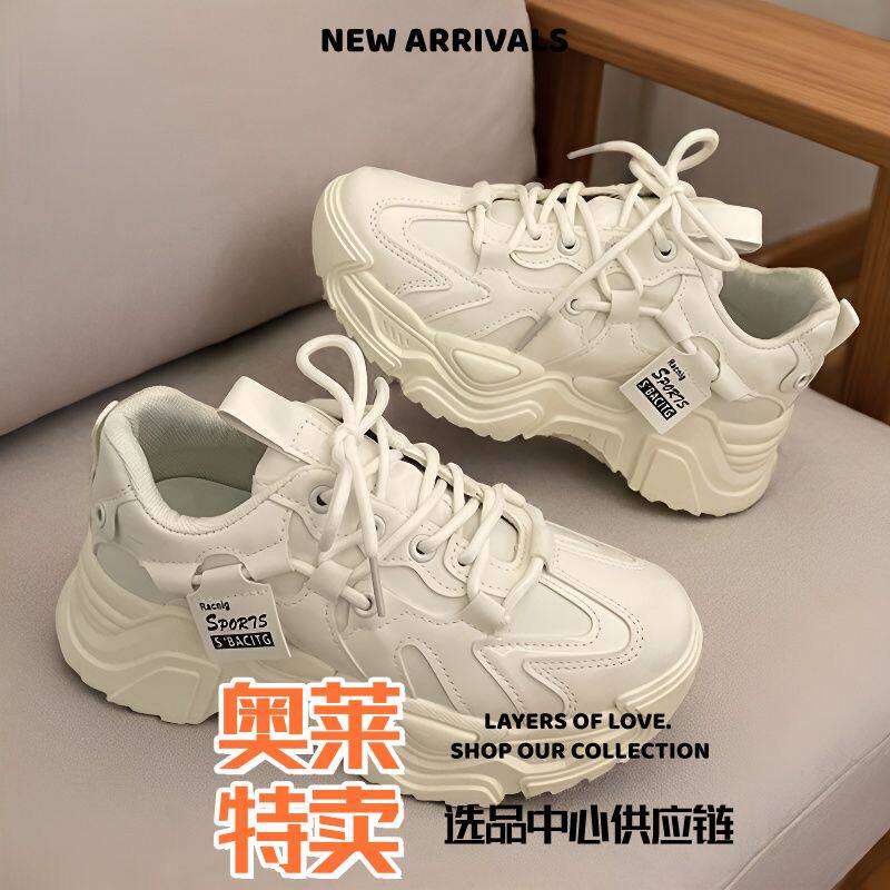 台州德训鞋韩版新款老爹鞋女春季学生百搭运动鞋女休闲厚底增高鞋