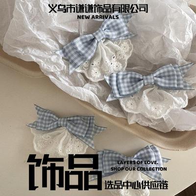 义乌市谦谦饰品蝴蝶结发夹女新款刘海鸭嘴夹可爱甜美发卡少女发饰