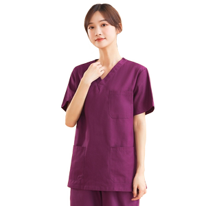 手术室洗手衣女口腔牙科诊所护士宠物医院医生短袖刷手工作服V领