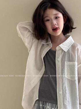 女童夏季天丝防晒衬衫2026新款