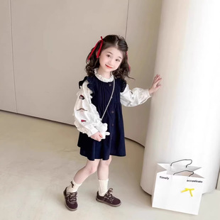 童装女童裙子套装春装2026新款儿童洋气春季连衣裙女宝宝两件套潮