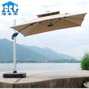 户外遮阳伞庭院伞商用大太阳伞别墅室外露天阳台花园LED灯罗马伞