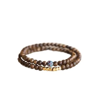 沉香手串叠戴双圈4mm安神助眠串珠檀木情绪稳定手链 diy