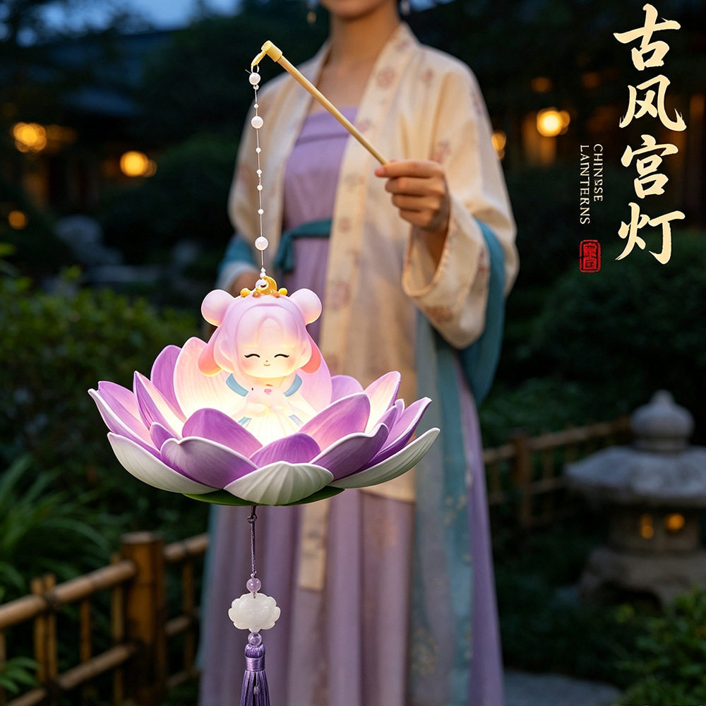 中秋节荷花灯兔子灯笼儿童创意