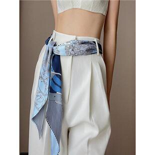 腰带系带女装饰丝巾牛仔裤腰间丝带布条夏季裤子百搭仿丝绸裤带