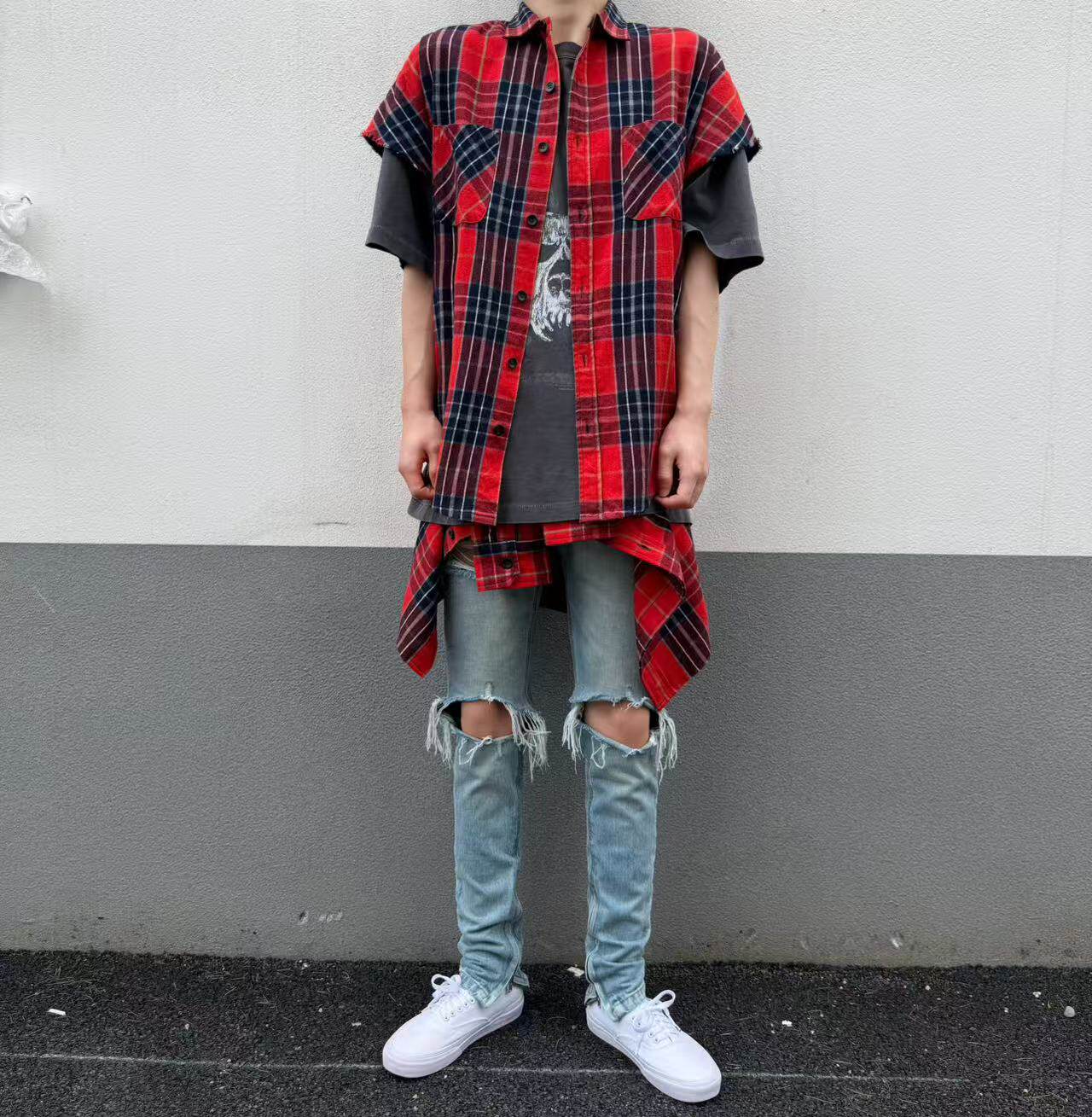 最新批次！全面升级！FOGfear of god4th蓝牛高街破洞牛仔裤 - 实物图