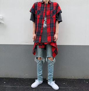 最新批次！全面升级！FOGfear of god4th蓝牛高街破洞牛仔裤