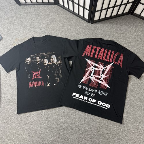 当天发出！hzw自主非 Metallica 四脸 Vintage te短袖