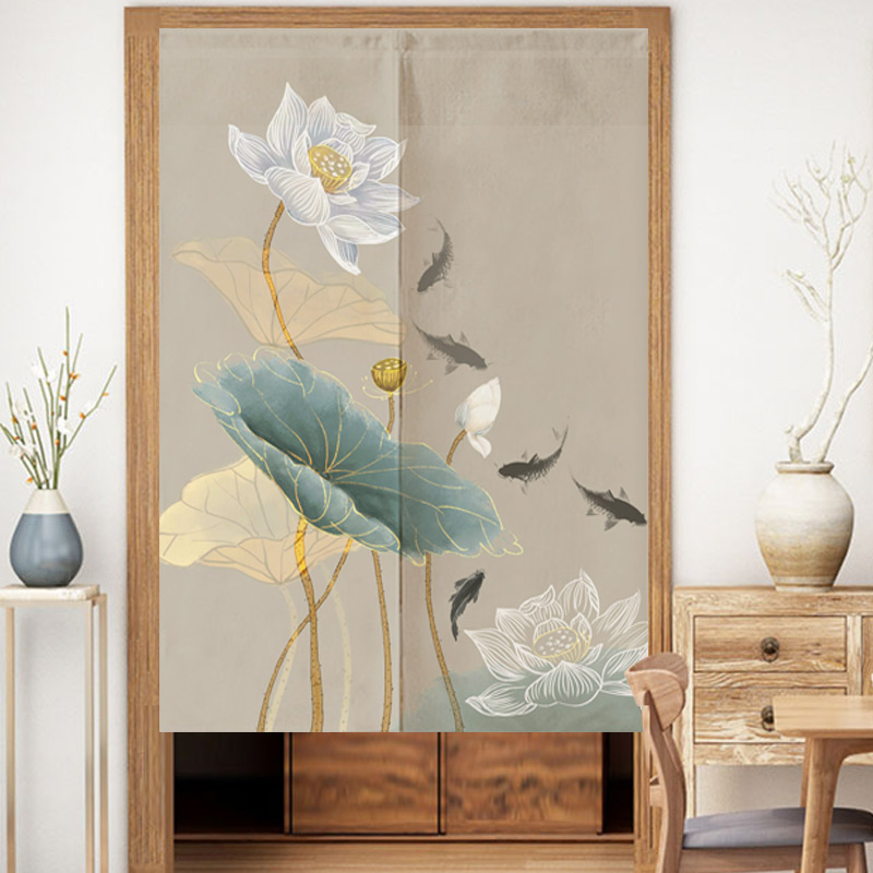 中式国风厨房磁铁隔断帘免打孔