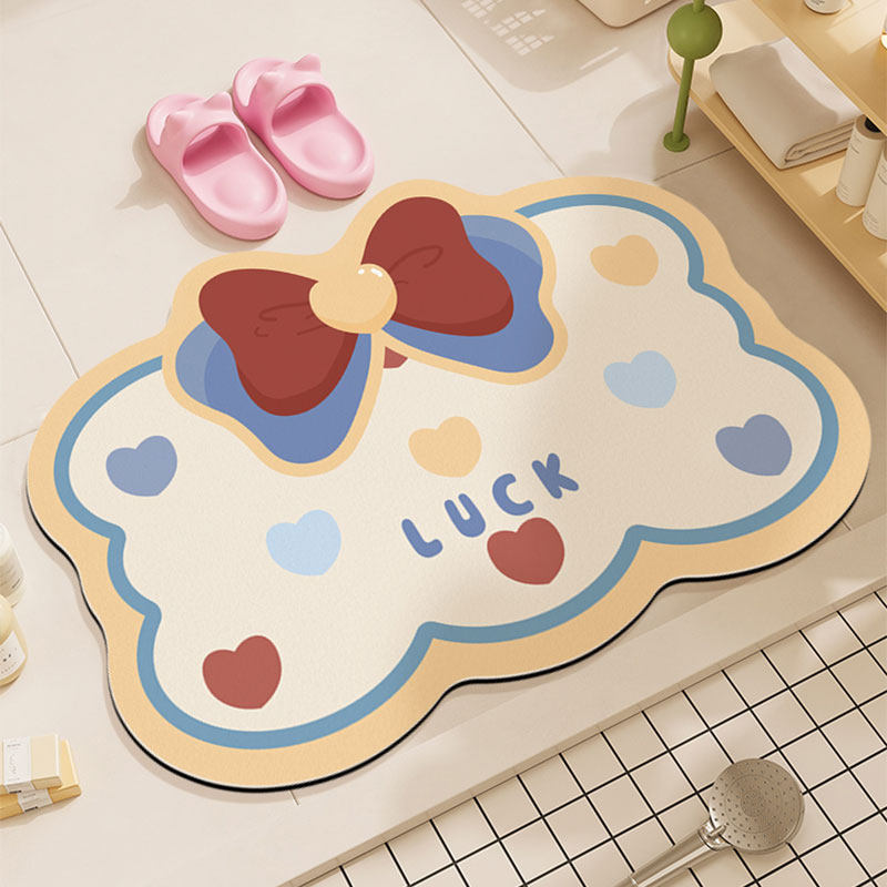 浴室地垫化妆室速干 干脚垫吸水凉垫防滑可爱厕所蝴蝶结门垫软矽,3C数码配件,USB多功能数码宝,淘宝优惠券,粉丝福利购,淘宝优惠卷