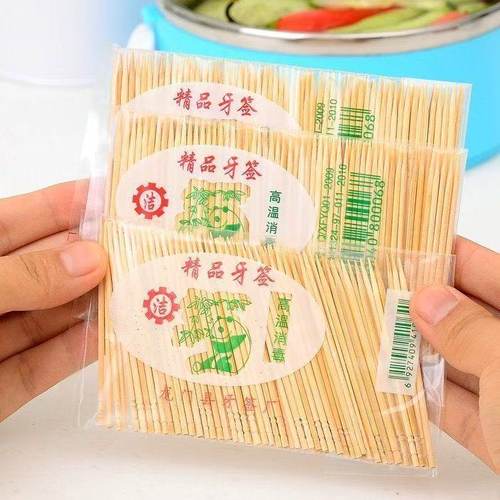 纯天然竹牙签粗支坚韧光滑家用一次性牙签盒装