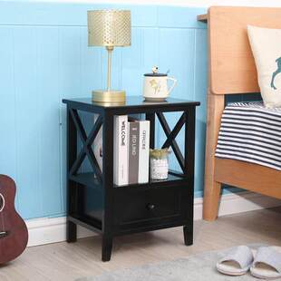 40公分床头柜欧式黑色边柜卧室收纳电话方几柜简约简易现代储物柜