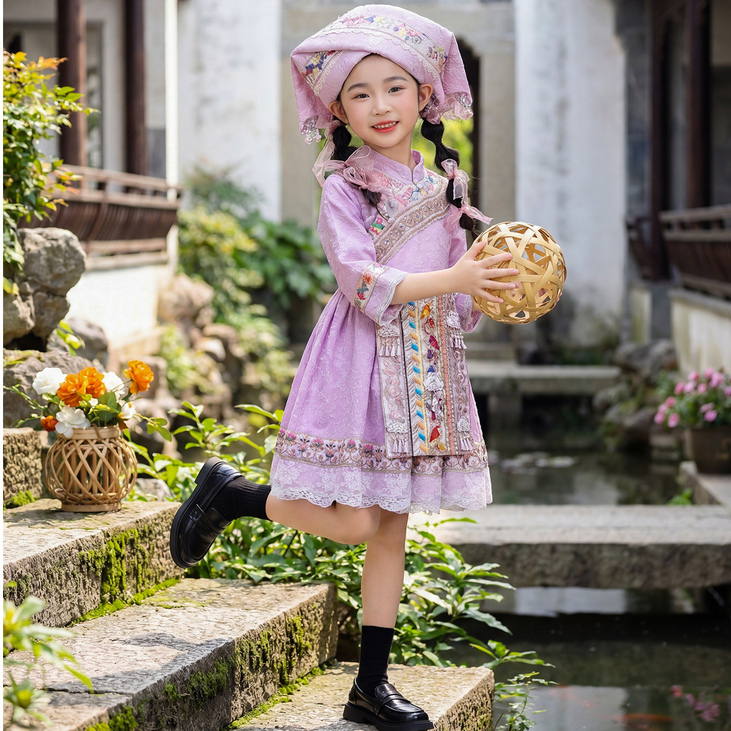三月三少数民族服装儿童男女广西新壮族服饰瑶族民族演出舞台服装