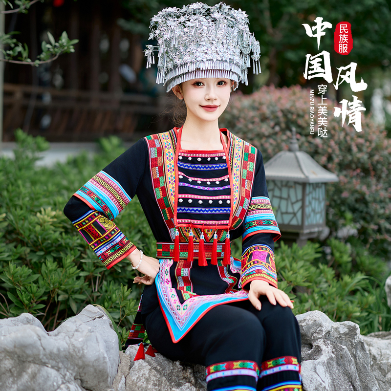 新款瑶族服装苗族演出服日常修身
