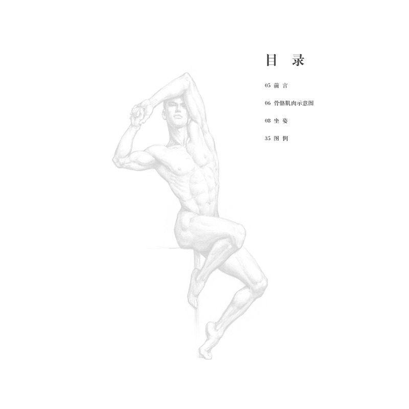 庞卡铅笔人体坐姿临摹范本