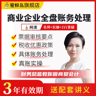 蜜蜂岛商贸企业会计全盘账务处理实操课程实务做账真账实训视频课
