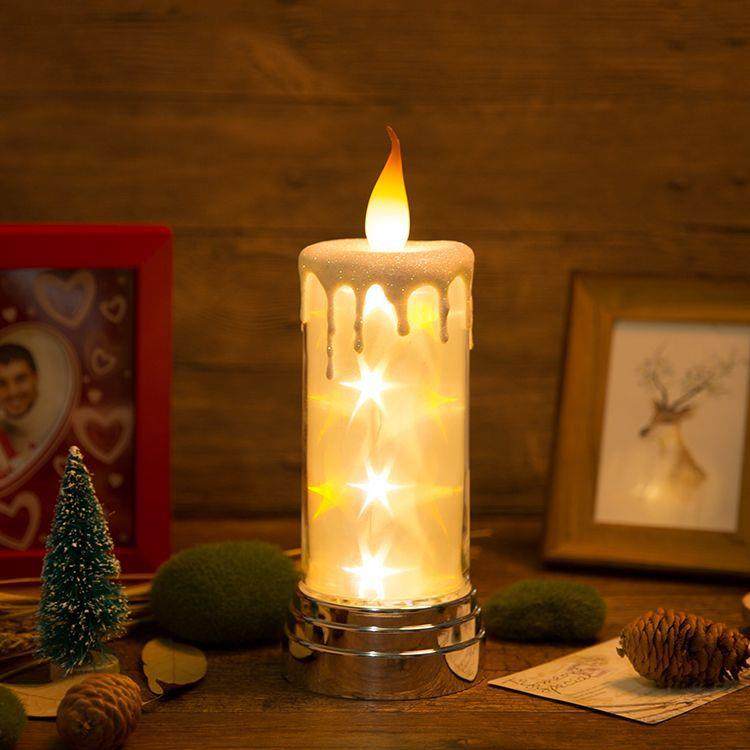 遥控小夜灯充电蜡烛流星灯三宝贝星空生日蜡烛夜灯家居led伴睡灯