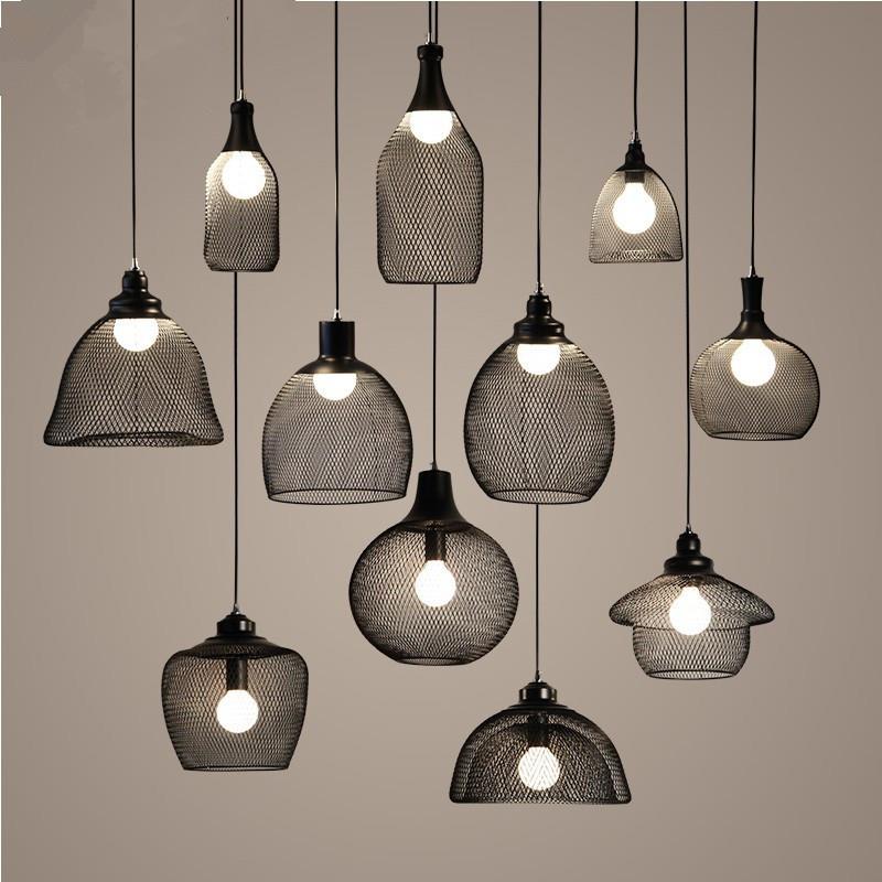 loft工业复古铁网怀旧酒吧吊灯吧台创意鸟笼简约餐厅圆形吊灯单头