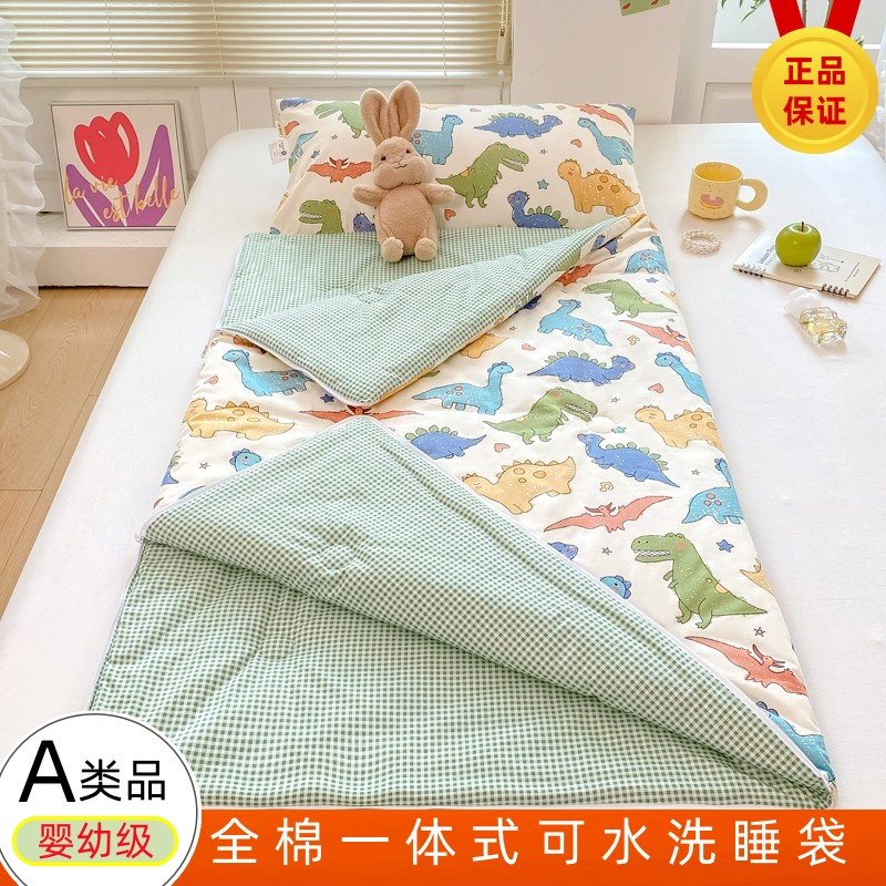 A类全棉儿童睡袋一体防踢被纯棉秋冬婴儿被子两用宝宝神器四季用