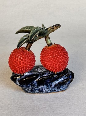 荔枝满堂红陶瓷摆件石湾公仔