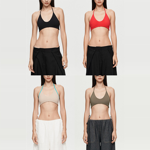 COMMEUNTISSU 弹力大U领修身系带瑜伽内衣BRA