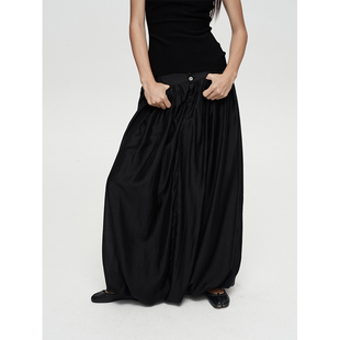 COMMEUNTISSU 立体百褶花苞空气裙垂感廓形半身裙