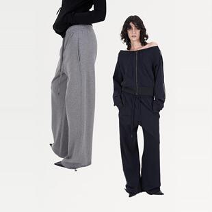 COMMEUNTISSU 抽绳直筒休闲卫裤