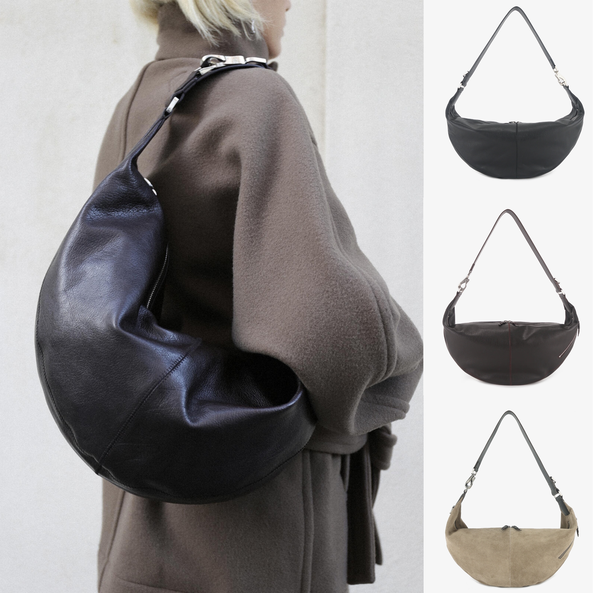 头层牛皮Quiver clip箭筒包秋冬单肩包hobo包高级感斜挎包饺子包