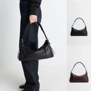 小众Hobo包植鞣牛皮单肩腋下包Belted Baguette高级感法棍斜挎包