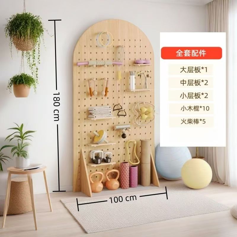 实木洞洞板立式屏风可移动隔断客厅商用陈列展示架入户玄关落地