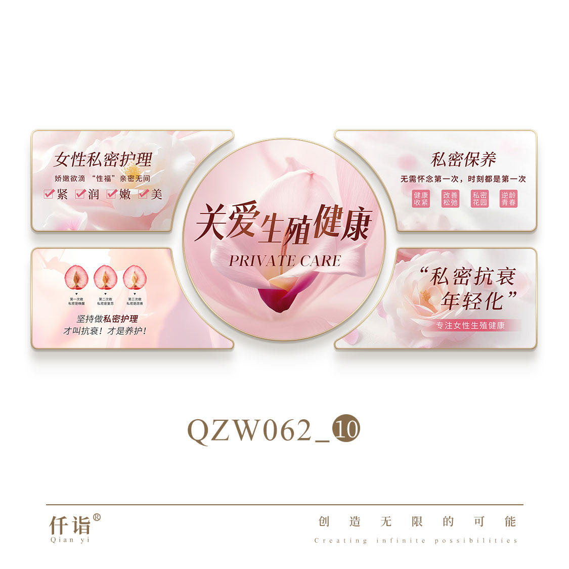 美容院私密房间布置挂画月子中心产后修复女性私处护理宣传装饰画