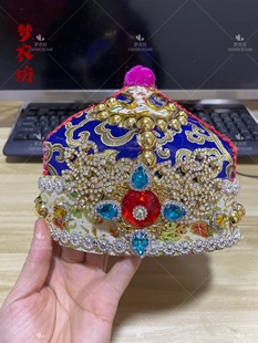 快乐阳光男童蒙古族头饰蒙古帽子