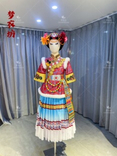 快乐阳光演出服《尼满初》女童纳西族普米族康巴藏族服装