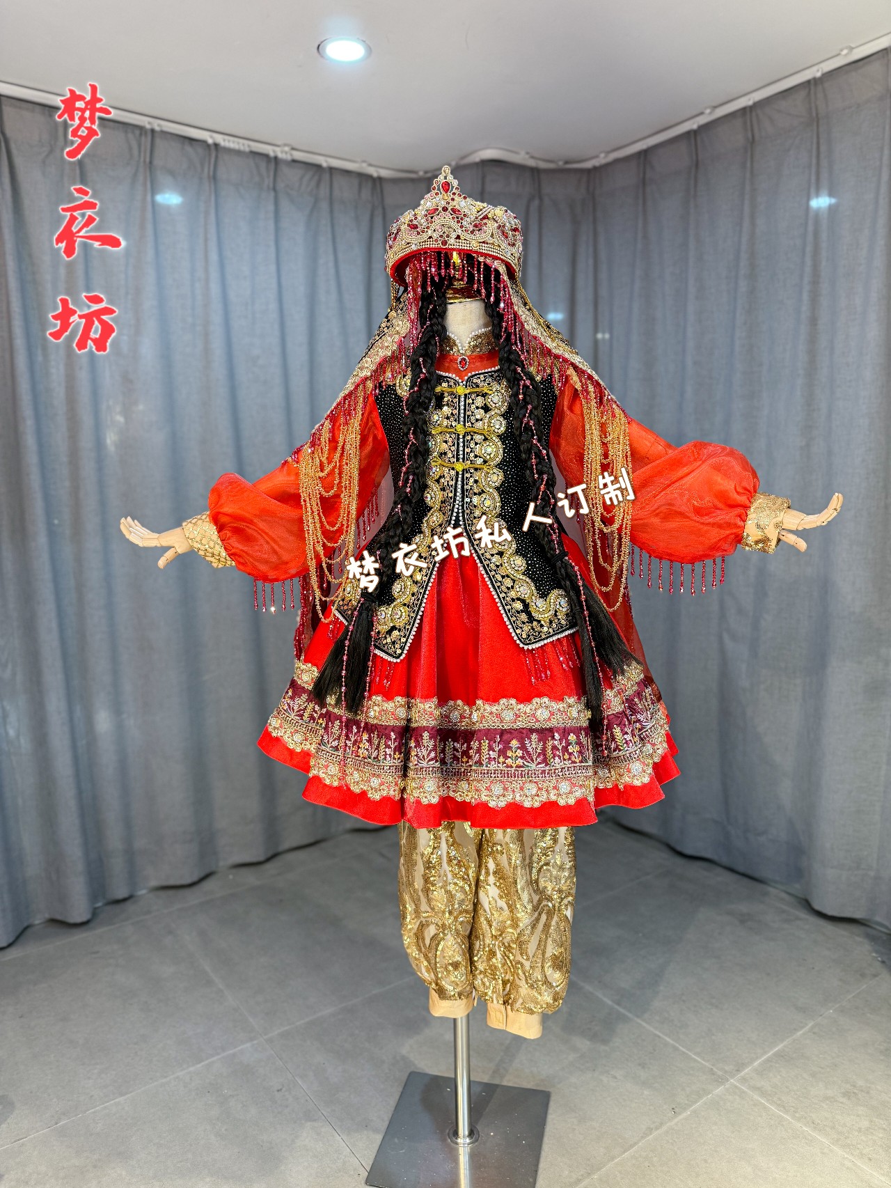 快樂(lè)陽(yáng)光演出服女童撒拉族新疆回族哈薩克《撒拉的阿麗瑪》