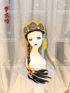 原创女童高端纳西族普米族傈僳族哈尼族少数民族头饰女唱歌头饰