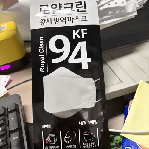 进口韩国KF94口罩面罩冬季加厚3D立体白色大号男女通用